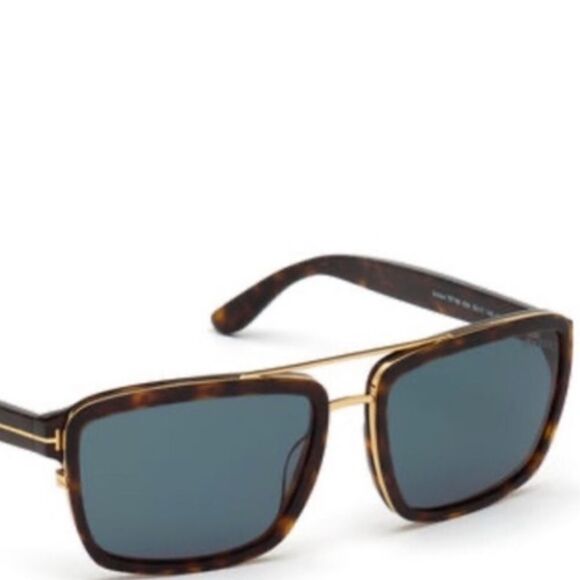 Tom Ford Tf780Tortoise Anders Gold Brown Sunglasses Square Rectangle Case $495 - Picture 7 of 9
